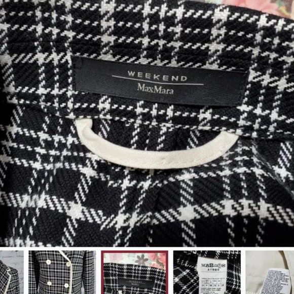 Weekend MaxMara Black and White Plaid Jacket - Picture 6 of 8
